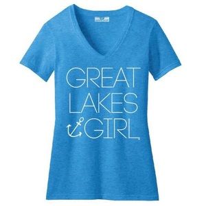 Great Lakes Girl V-neck T-shirt